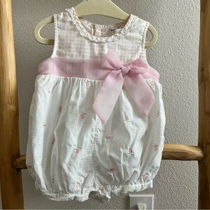 Pink and White Baby Dress with Bow